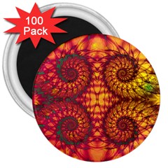 Abstract Art Pattern Fractal Design 3  Magnets (100 Pack) by Ravend