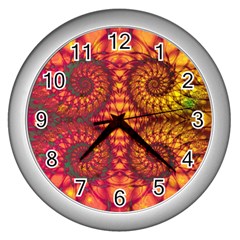 Abstract Art Pattern Fractal Design Wall Clock (silver) by Ravend