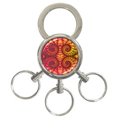 Abstract Art Pattern Fractal Design 3-ring Key Chain by Ravend