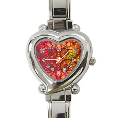 Abstract Art Pattern Fractal Design Heart Italian Charm Watch by Ravend