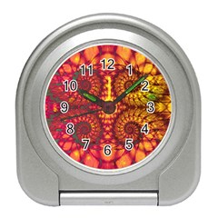 Abstract Art Pattern Fractal Design Travel Alarm Clock by Ravend