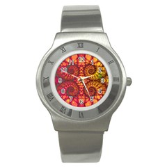 Abstract Art Pattern Fractal Design Stainless Steel Watch by Ravend