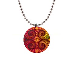 Abstract Art Pattern Fractal Design 1  Button Necklace by Ravend