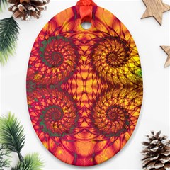 Abstract Art Pattern Fractal Design Oval Ornament (two Sides) by Ravend