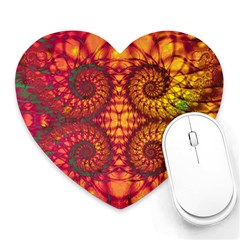 Abstract Art Pattern Fractal Design Heart Mousepad by Ravend