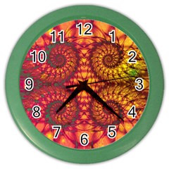 Abstract Art Pattern Fractal Design Color Wall Clock by Ravend