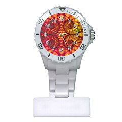 Abstract Art Pattern Fractal Design Plastic Nurses Watch by Ravend