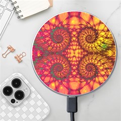 Abstract Art Pattern Fractal Design Wireless Fast Charger(white) by Ravend