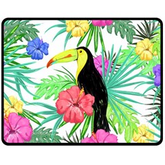 Sheets Tropical Nature Green Plant One Side Fleece Blanket (medium) by Ravend