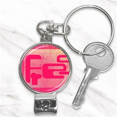 Pink Background Grunge Texture Nail Clippers Key Chain by Ravend