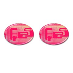 Pink Background Grunge Texture Cufflinks (oval)