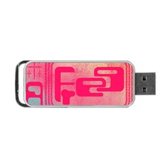 Pink Background Grunge Texture Portable Usb Flash (two Sides) by Ravend