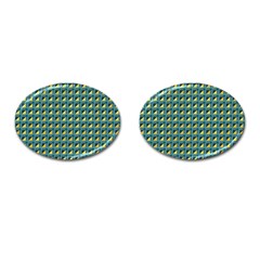 Building Voids Green Cufflinks (oval)