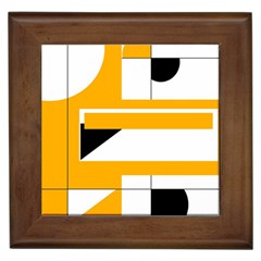 Design Pattern Yellow Background Art Framed Tile