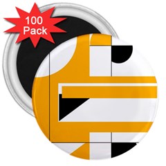 Design Pattern Yellow Background Art 3  Magnets (100 Pack)