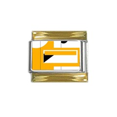 Design Pattern Yellow Background Art Gold Trim Italian Charm (9mm)