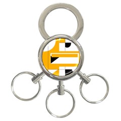 Design Pattern Yellow Background Art 3-ring Key Chain