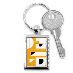 Design Pattern Yellow Background Art Key Chain (rectangle)