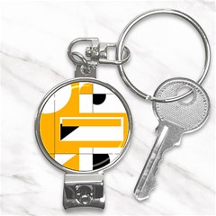 Design Pattern Yellow Background Art Nail Clippers Key Chain