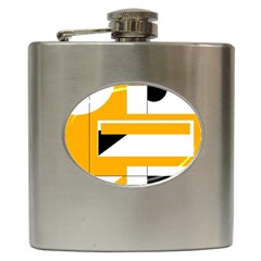 Design Pattern Yellow Background Art Hip Flask (6 Oz)