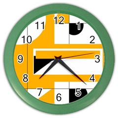 Design Pattern Yellow Background Art Color Wall Clock