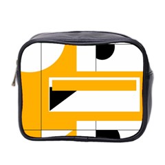 Design Pattern Yellow Background Art Mini Toiletries Bag (two Sides)