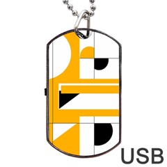 Design Pattern Yellow Background Art Dog Tag Usb Flash (one Side)