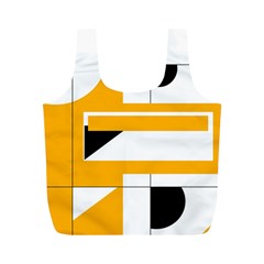 Design Pattern Yellow Background Art Full Print Recycle Bag (m)