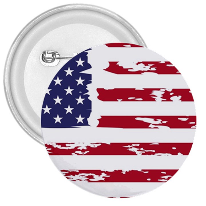 America Unite Stated Red Background Us Flags 3  Buttons