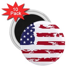 America Unite Stated Red Background Us Flags 2 25  Magnets (10 Pack)  by Jancukart