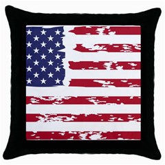 America Unite Stated Red Background Us Flags Throw Pillow Case (black)