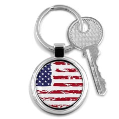 America Unite Stated Red Background Us Flags Key Chain (round)