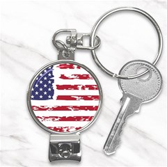 America Unite Stated Red Background Us Flags Nail Clippers Key Chain