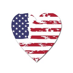 America Unite Stated Red Background Us Flags Heart Magnet