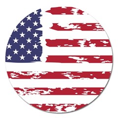 America Unite Stated Red Background Us Flags Magnet 5  (round)