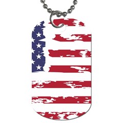 America Unite Stated Red Background Us Flags Dog Tag (one Side)