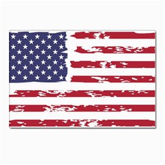 America Unite Stated Red Background Us Flags Postcard 4 x 6  (pkg Of 10) by Jancukart