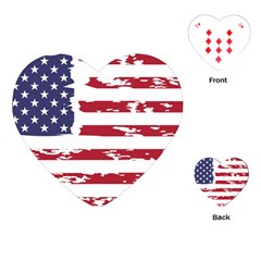 America Unite Stated Red Background Us Flags Playing Cards Single Design (heart)