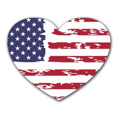 America Unite Stated Red Background Us Flags Heart Mousepad by Jancukart