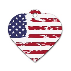 America Unite Stated Red Background Us Flags Dog Tag Heart (two Sides) by Jancukart