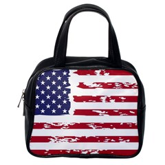 America Unite Stated Red Background Us Flags Classic Handbag (one Side) by Jancukart