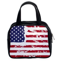 America Unite Stated Red Background Us Flags Classic Handbag (two Sides) by Jancukart