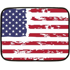 America Unite Stated Red Background Us Flags One Side Fleece Blanket (mini)