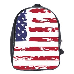 America Unite Stated Red Background Us Flags School Bag (large)