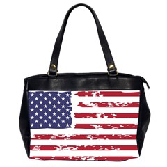 America Unite Stated Red Background Us Flags Oversize Office Handbag (2 Sides)