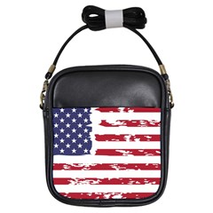 America Unite Stated Red Background Us Flags Girls Sling Bag by Jancukart