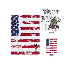 America Unite Stated Red Background Us Flags Playing Cards 54 Designs (mini)