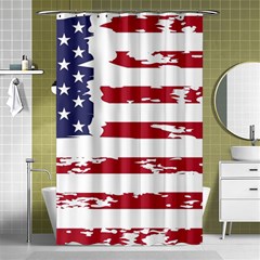 America Unite Stated Red Background Us Flags Shower Curtain 48  X 72  (small)  by Jancukart