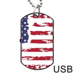 America Unite Stated Red Background Us Flags Dog Tag Usb Flash (two Sides)