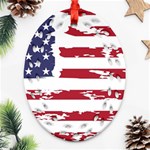 America Unite Stated Red Background Us Flags Oval Filigree Ornament (Two Sides) Back